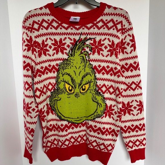 The Grinch Dr. Seuss Holiday Ugly Christmas Sweater Red XXL (18) Women's - Picture 1 of 3